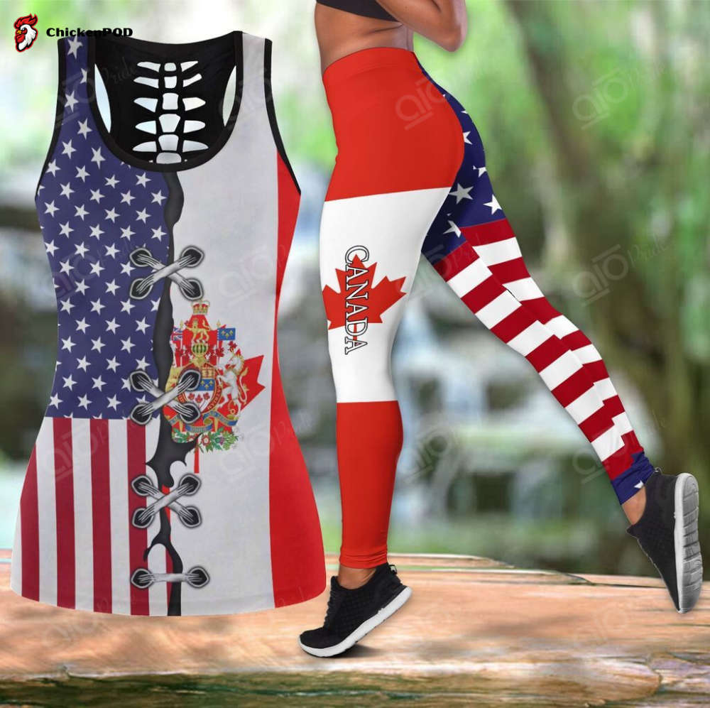 Sport Gift – Colombia – America Flag Hollow Tank Top or Legging