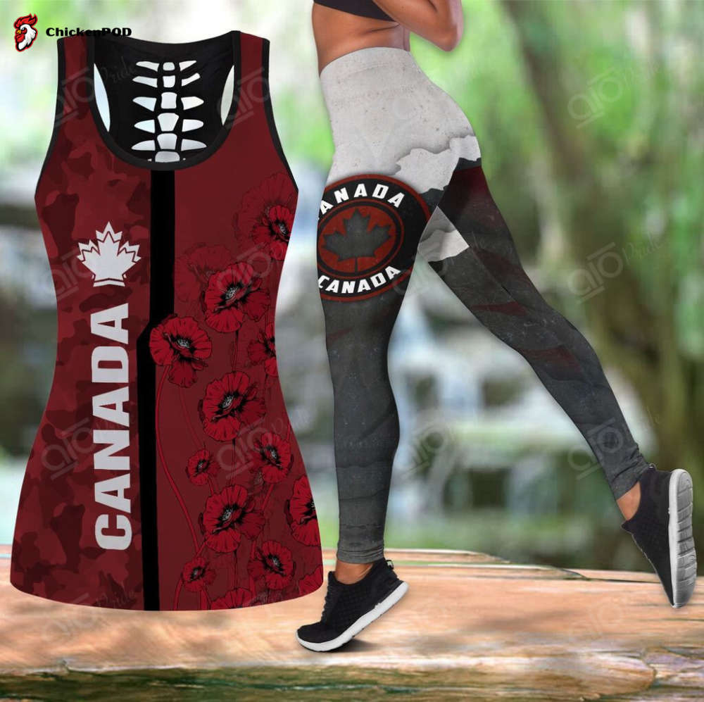 Sport Gift – Canada Anzac Day Hollow Tank Top or Legging