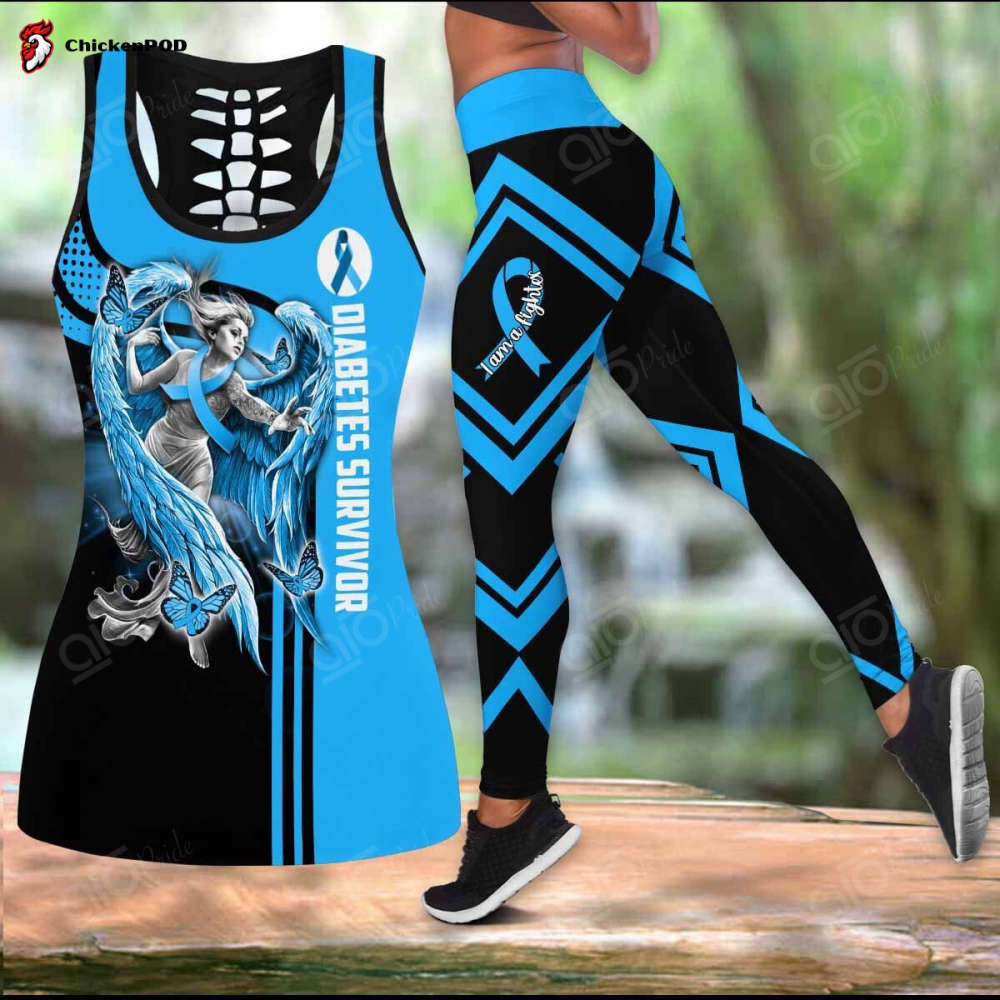 Sport Gift – Diabetes Angel Survivor Hollow Tank Top or Legging