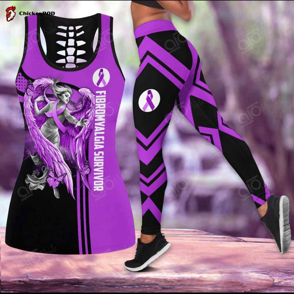 Sport Gift – Fibromyalgia Angel Survivor Hollow Tank Top or Legging