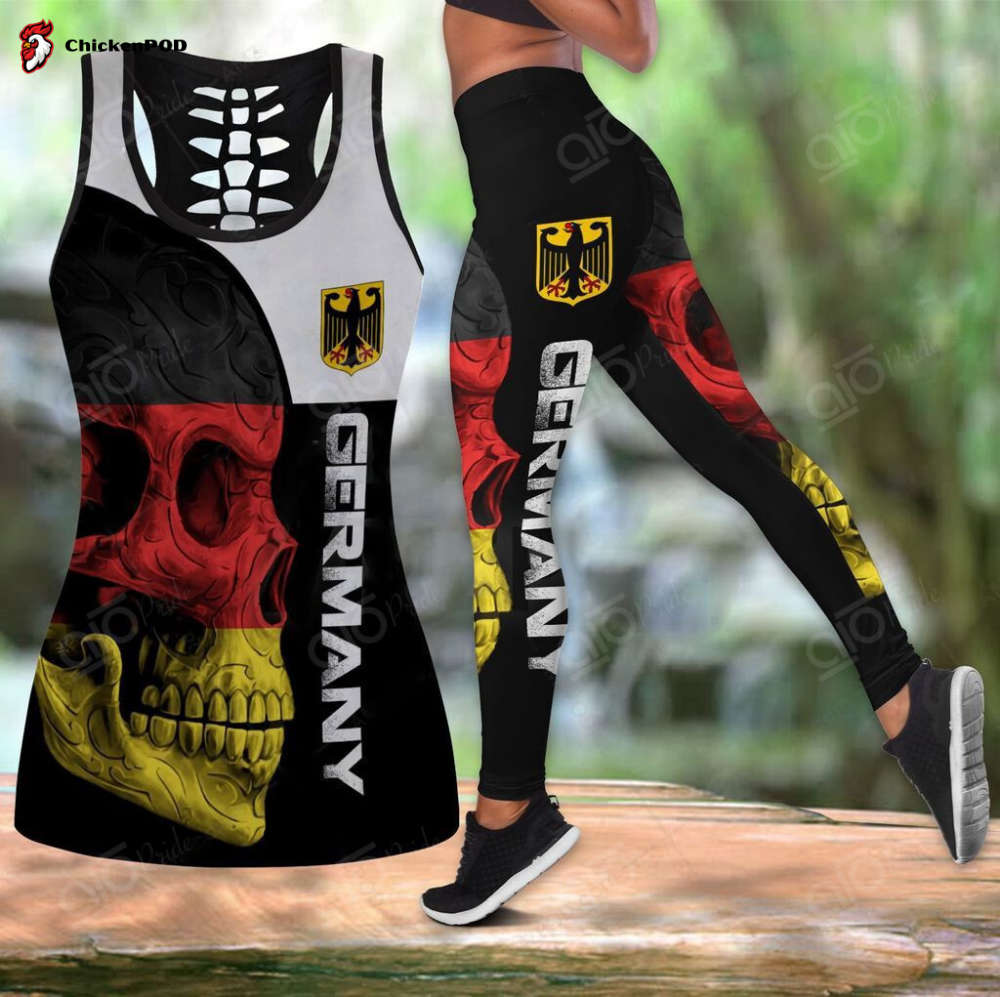 Sport Gift – Germany Skull 3D Hollow Tank Top or Legging