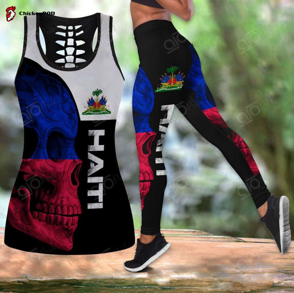 Sport Gift – Haiti Skull 3D Hollow Tank Top or Legging