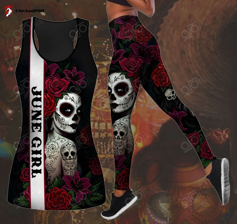 Sport Gift – Dominican Republic Skull Hollow Tank Top or Legging