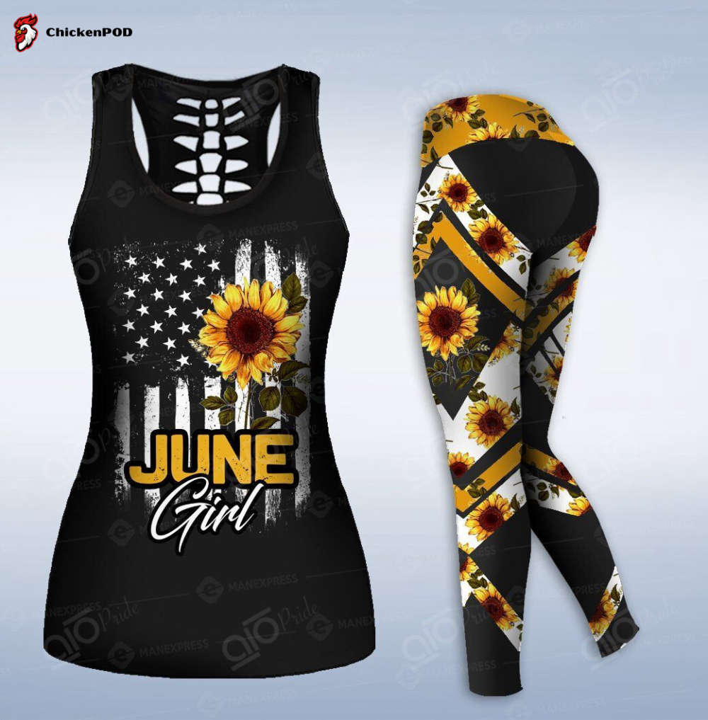 Sport Gift – APRIL GIRL SUNFLOWER Hollow Tank Top or Legging