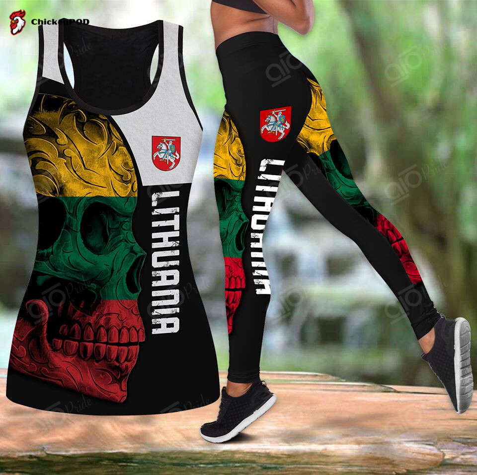 Sport Gift – Lithuania Skull 3D Woman Tank Top or Legging