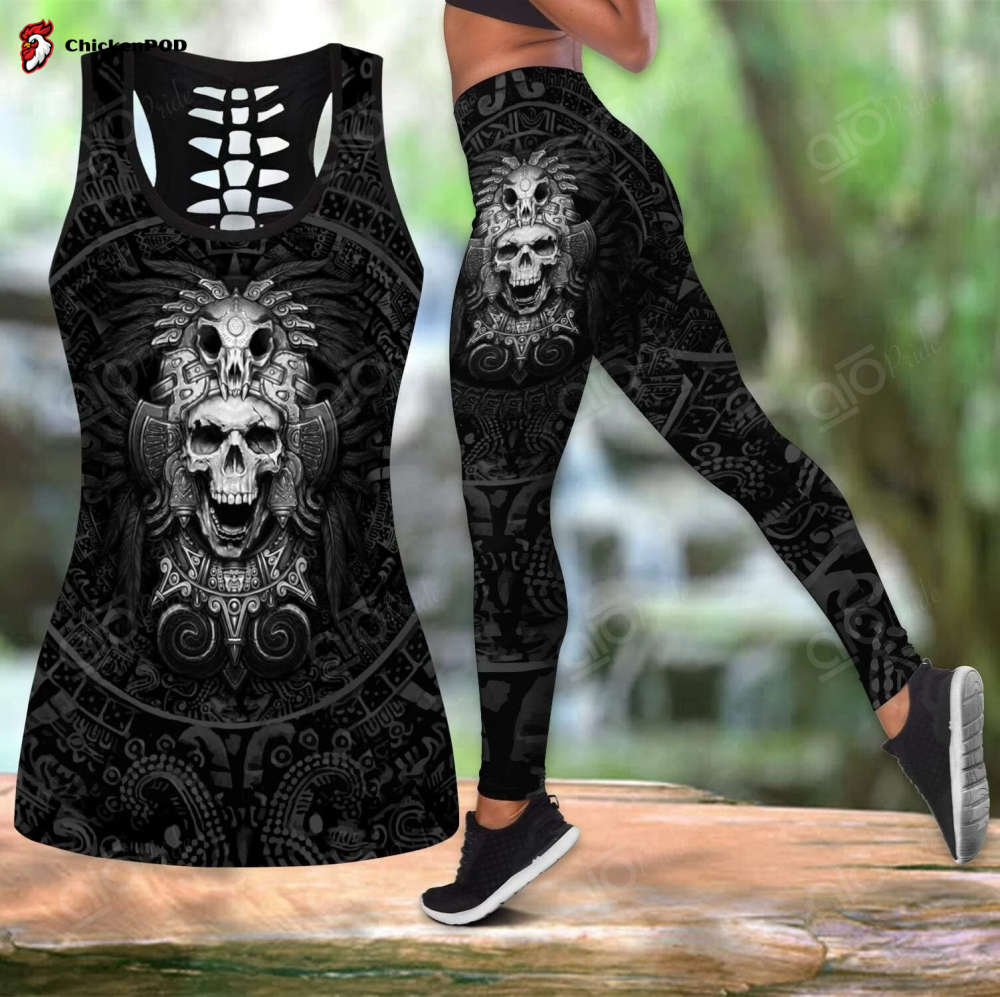 Sport Gift – Mexican Aztec Black Hollow Tank Top Or Legging