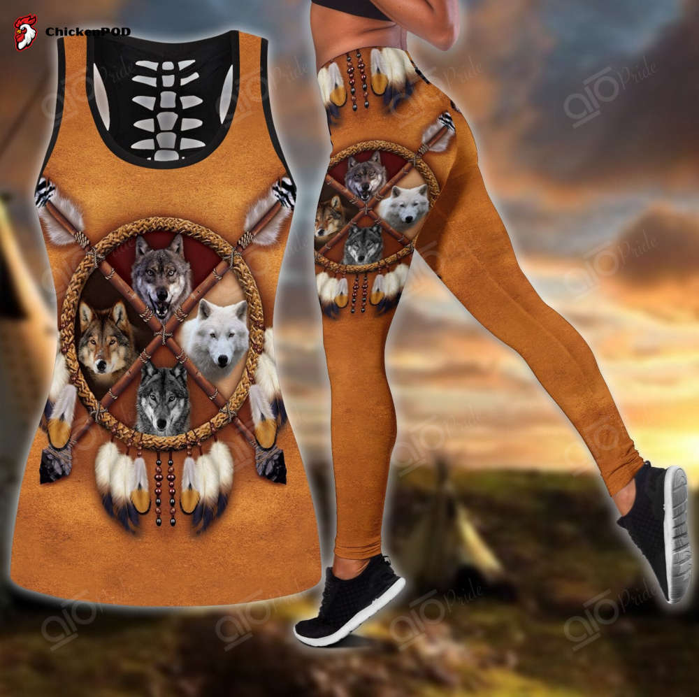 Sport Gift Native American 3D Hollow Tank Top Or High Waist Leggings