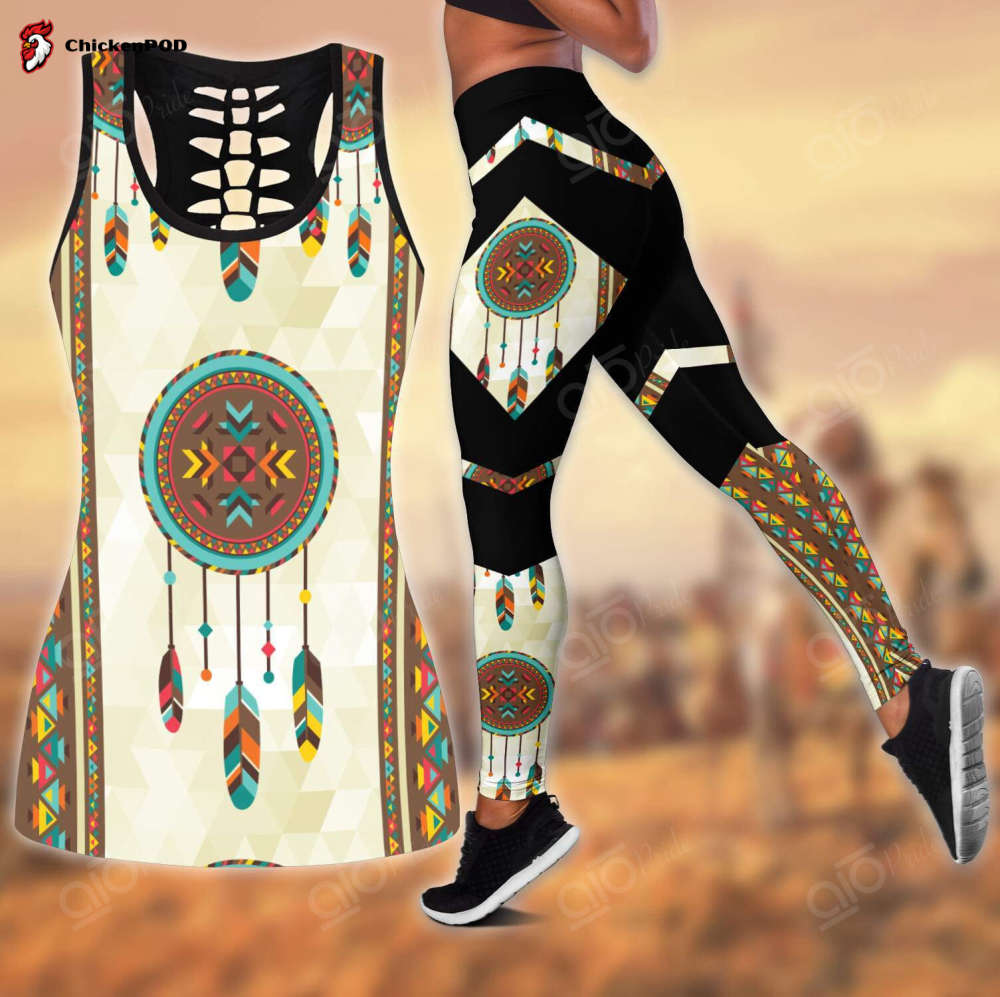 Sport Gift Native American 3D Hollow Tank Top Or High Waist Leggings