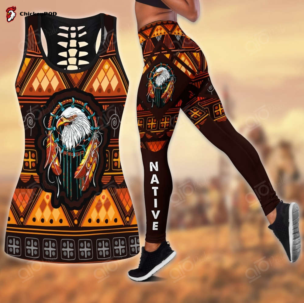 Sport Gift Native American 3D Hollow Tank Top Or High Waist Leggings