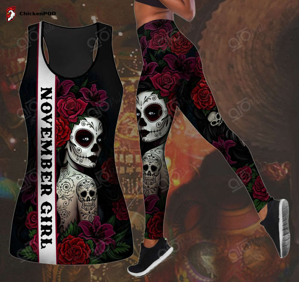 Sport Gift – November Girl – Roses Woman Tank Top Or Legging