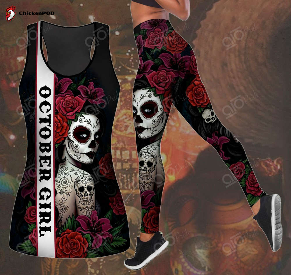 Sport Gift – October Girl – Roses Woman Tank Top Or Legging