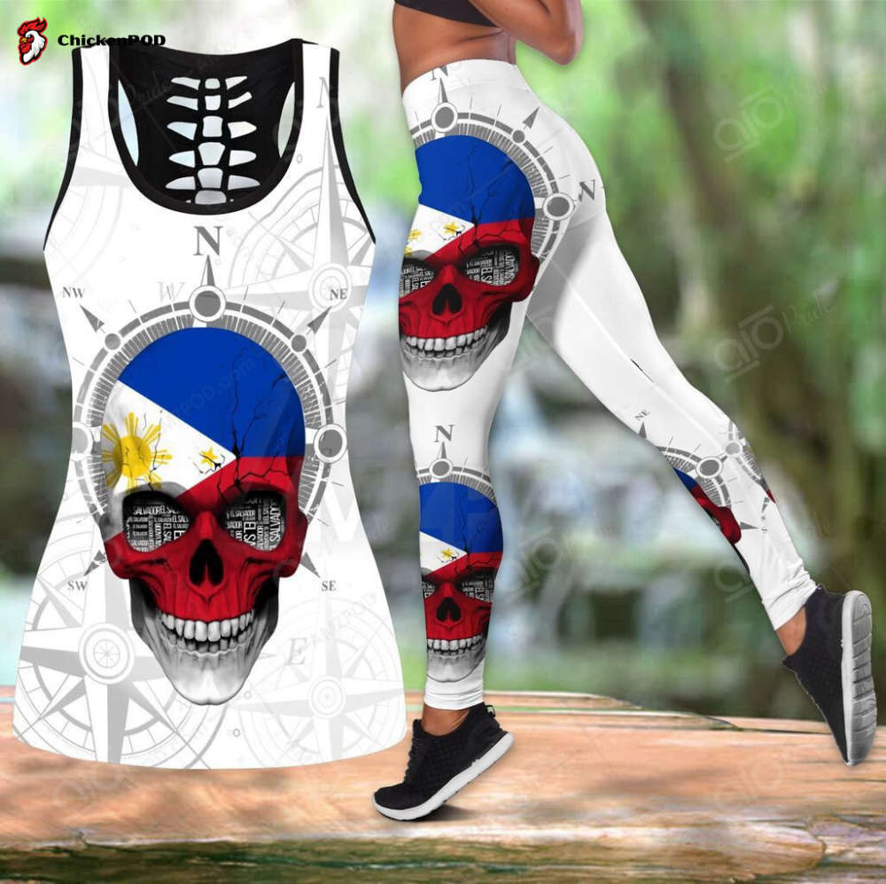 Sport Gift – Philippines Skull Hollow Tank Top or Legging