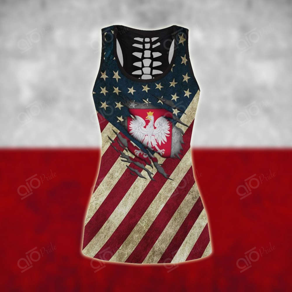 Sport Gift – Poland – America 3D Hollow Tank Top or Legging