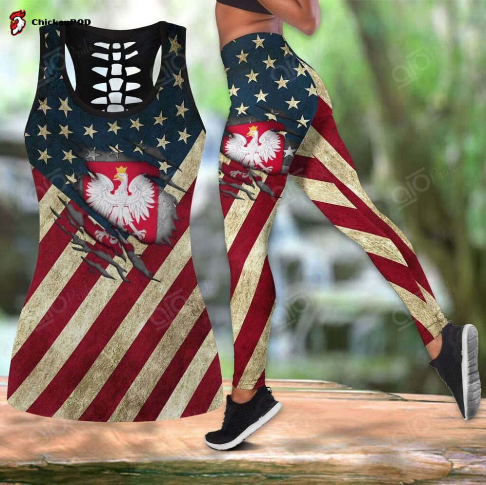 Sport Gift – Poland – America 3D Hollow Tank Top or Legging