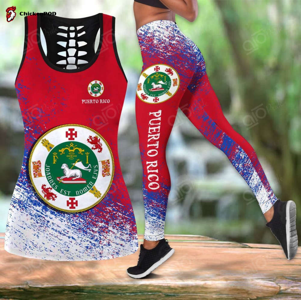 Sport Gift – Puerto Rico Symbol Hollow Tank Top or Legging