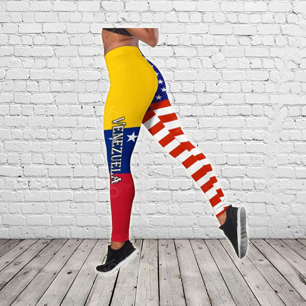 Sport Gift – Venezuela – America Flag Hollow Tank Top or Legging