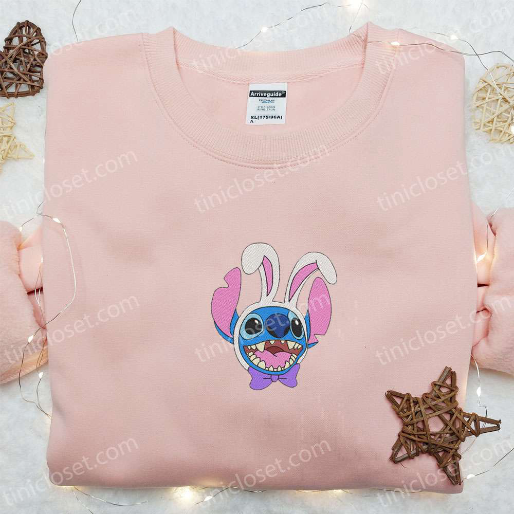 Disney Characters Embroidered Hoodie & Stitch Easter Bunny Shirt – Perfect Thanksgiving Day Gift Idea