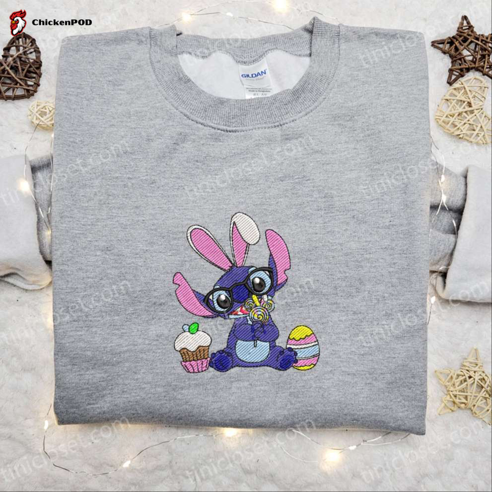 Stitch Easter Bunny Lollipop Embroidered Shirt & Disney Characters Hoodie – Perfect Thanksgiving Gift Idea!