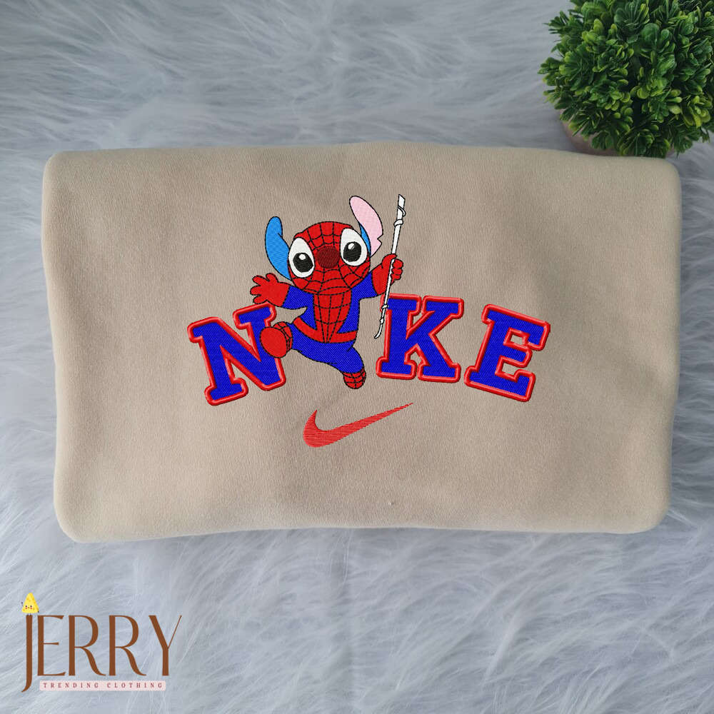 Spiderman Disney Nike Embroidered Sweatshirt: Stylish Stitch Design for Marvel Fans