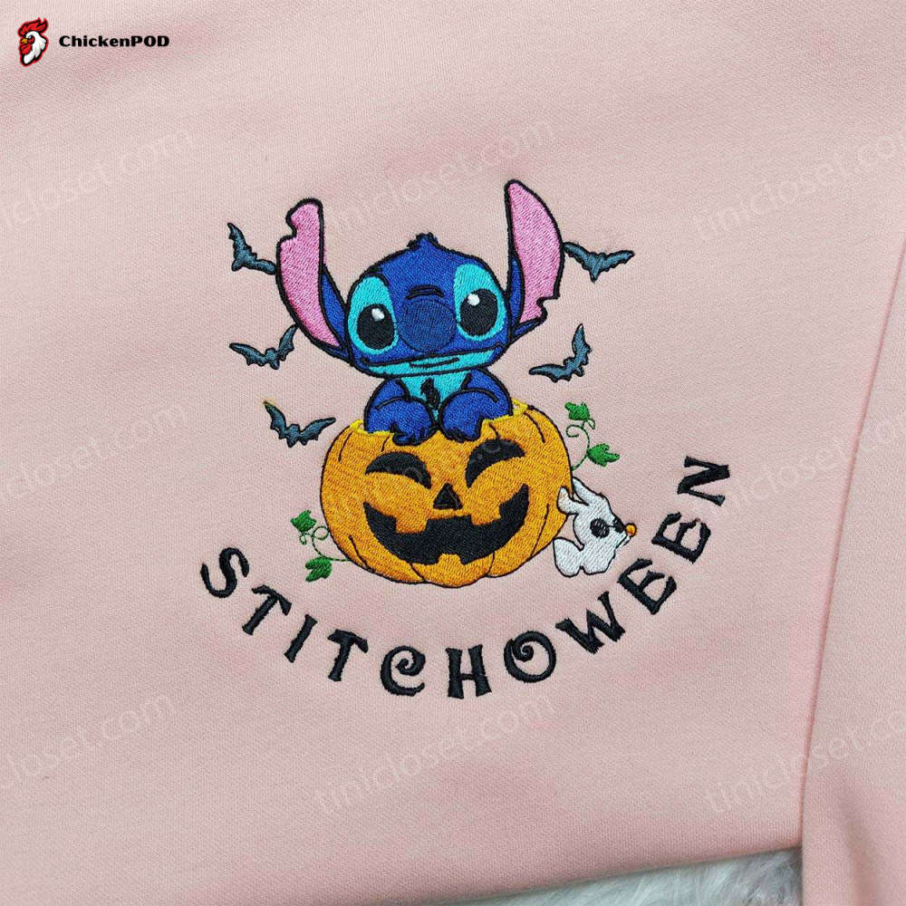 Snoopy Pumpkin Embroidered Sweatshirt: Cute Halloween Gift for Friends