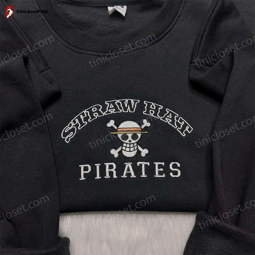 Straw Hat Pirates Embroidered Shirt – Exclusive One Piece Anime Clothing