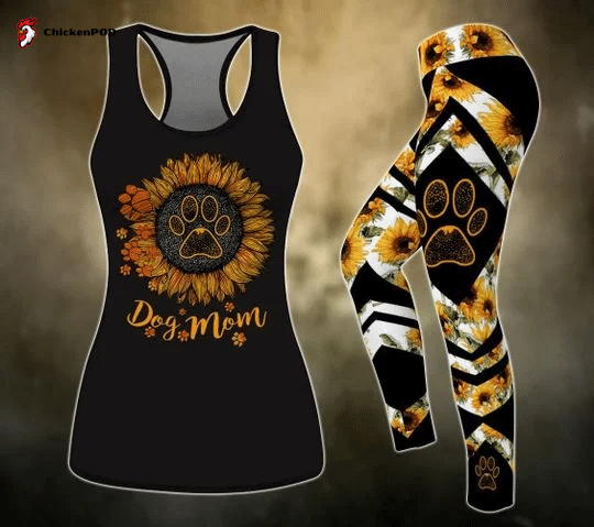 Sun Flower Dog COMBO TANK+LEGGING Outfit For Women Sport Gifts PL