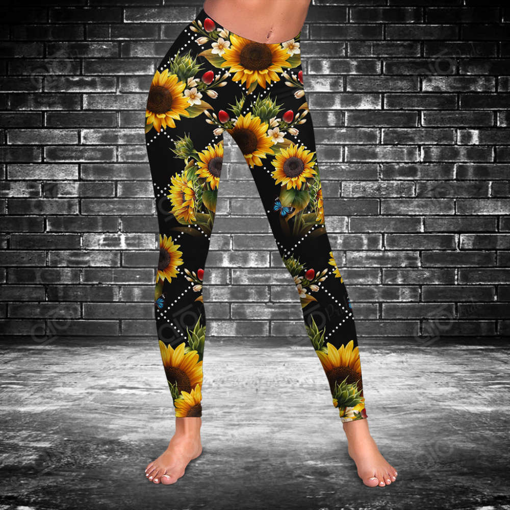 Sunflowers 3D Hollow Tank Top Or Legging