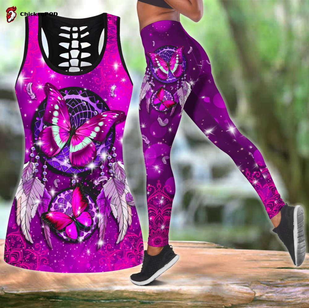 Baby Cat combo outfit legging + hollow tank For Women Sport Gifts PL