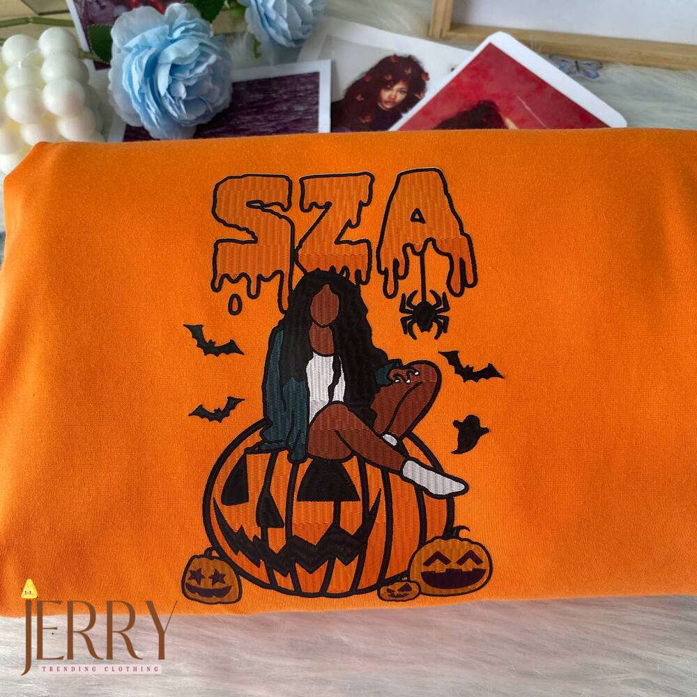 SZA Halloween Embroidered Sweatshirt: Spook up Your Style this Season!