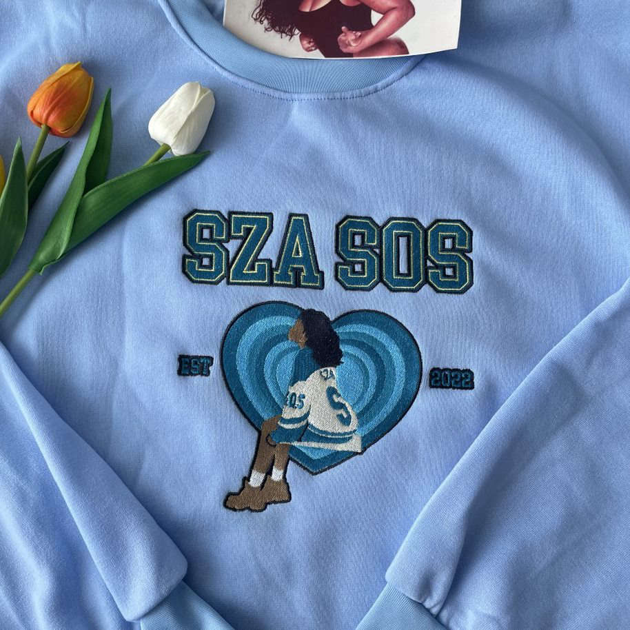 SZA SOS Tour Embroidered Sweatshirt: Stylish & Cozy Apparel for Music Lovers