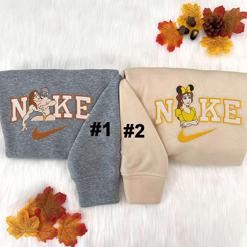 Disney Nike Embroidered Sweatshirts: Simba and Nala Duo for Style & Comfort