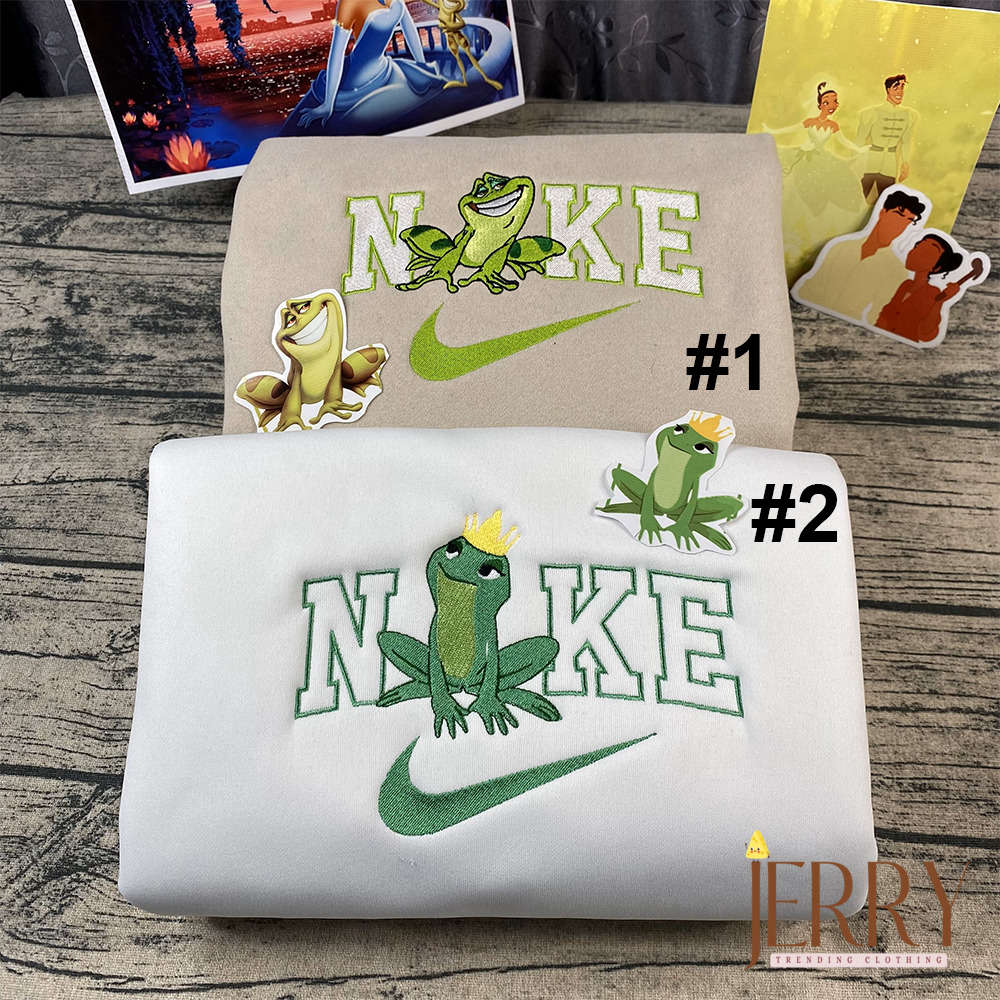 Disney Nike Embroidered Frog & Princess Sweatshirt: Magical Style for Disney Fans