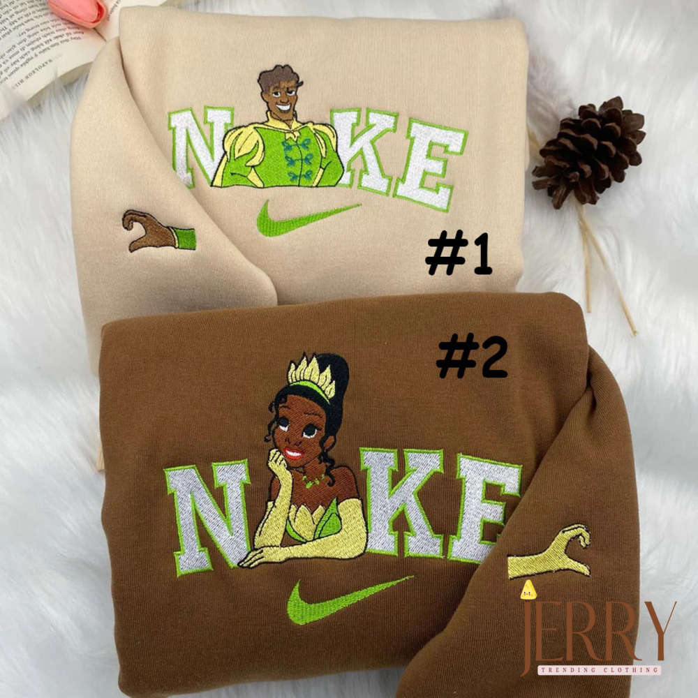 Milk And Mocha Nike Embroidered Sweatshirt – Perfect Valentines Day Gift for Couples