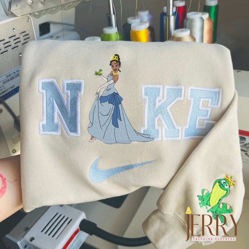 Tiana Princess Disney Nike Embroidered Sweatshirt: Stylish and Magical Apparel for Disney Fans