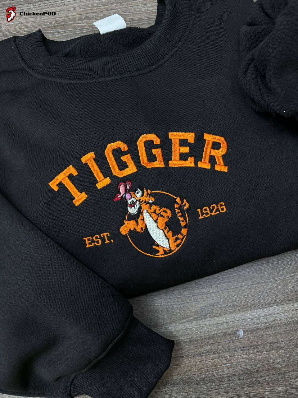 Tigger Cartoon Embroidered Sweatshirt – Winnie-the-Pooh Gift for Friends: Tigger Piglet Eeyore Shirt