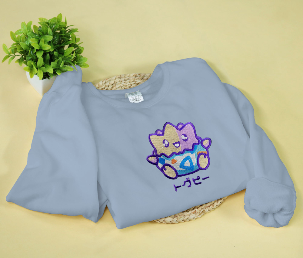 Togepi Embroidered Sweatshirt: Perfect Anime Gift for Christmas & Birthdays