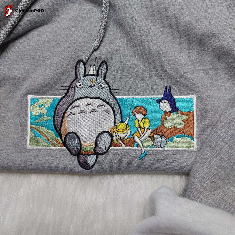 Adorable Totoro Embroidered Shirt Hoodie & Cute Sweatshirts: Must-Have Studio Ghibli Apparel!