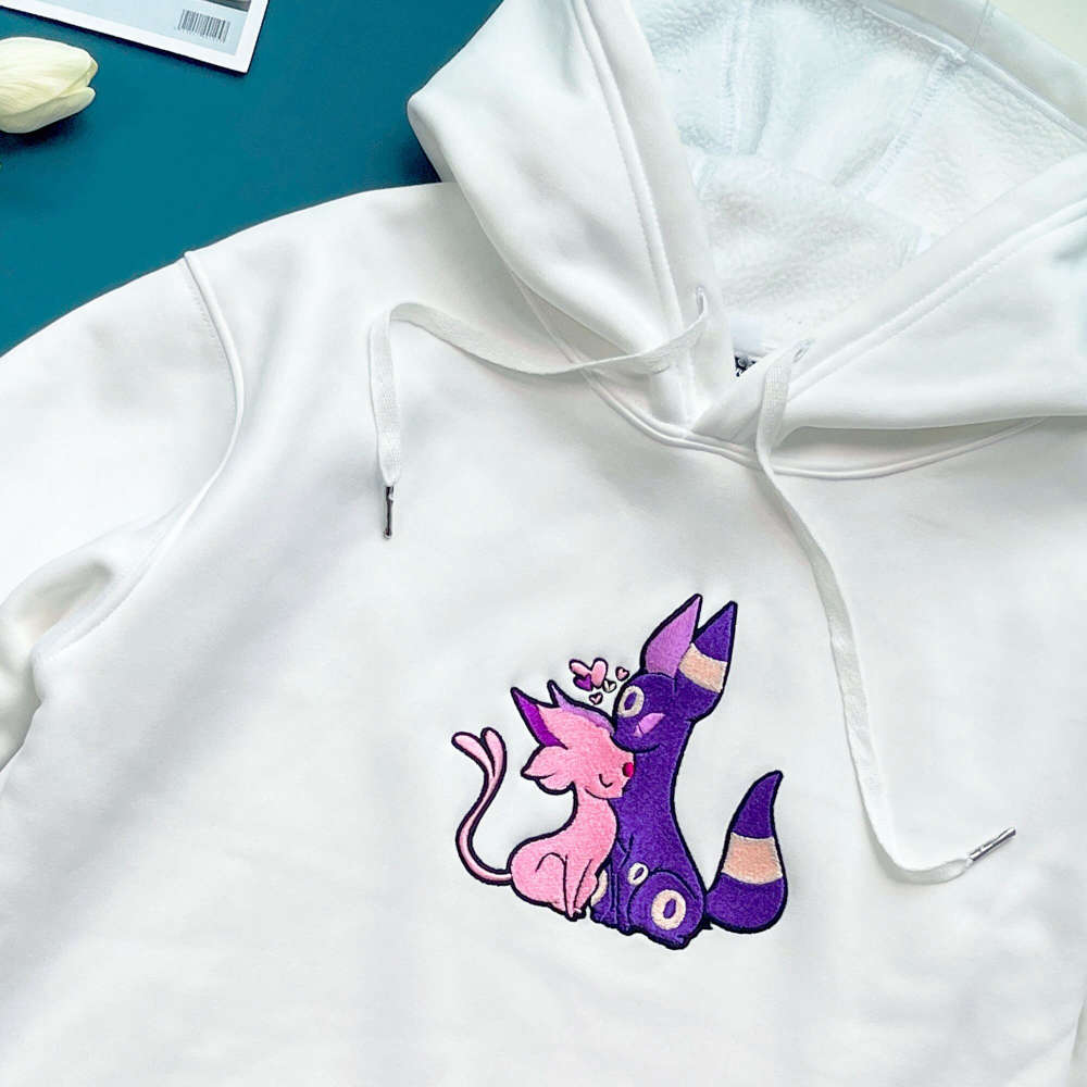 Umbreon Espeon Embroidered Hoodie & Sweatshirt – Perfect Christmas Birthday Valentine s Gifts