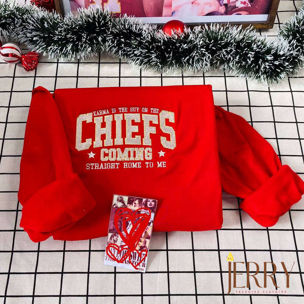 Vintage Karma: Chiefs Taylor Swift & Travis Kelce Embroidered Sweatshirt