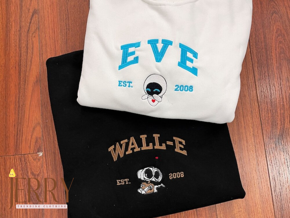 Vintage Wall-E and Eve Embroidered Crewneck & Sweatshirt Y2K Hoodie ECT011012