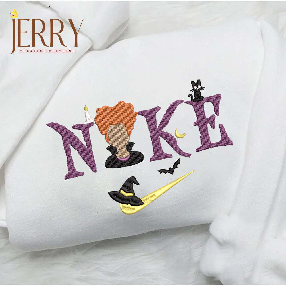 Halloween Nike Embroidered Sweatshirt – Winifred Sanderson Hocus Pocus: Spooky Style!