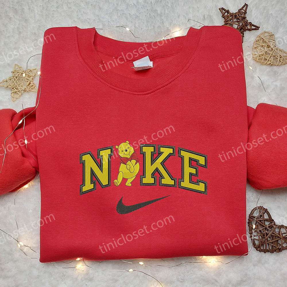 Winnie Pooh x Nike Embroidered Hoodie & Shirt: Stylish Nike Inspired Apparel with Winnie The Pooh Embroidery