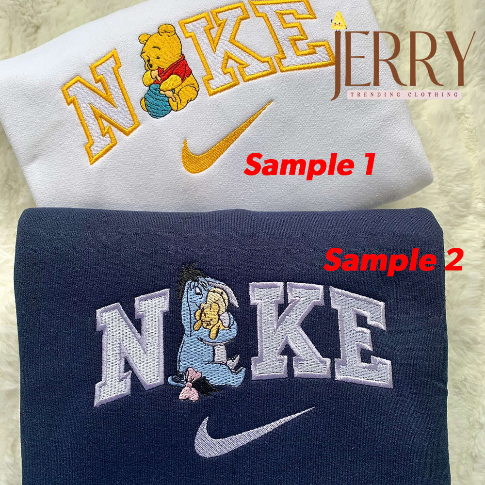 Stitch & Angel Nike Embroidered Sweatshirt: Disney-inspired cozy jumper for a magical style!