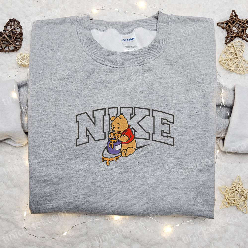 Winnie-the-Pooh x Nike Cartoon Embroidered Sweatshirt: Custom Shirt Best Gift Ideas