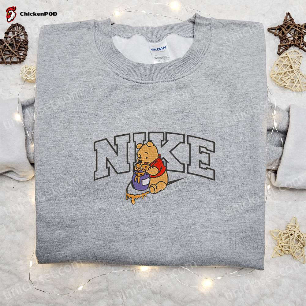 Winnie-the-Pooh x Nike Cartoon Embroidered Sweatshirt: Custom Shirt Best Gift Ideas