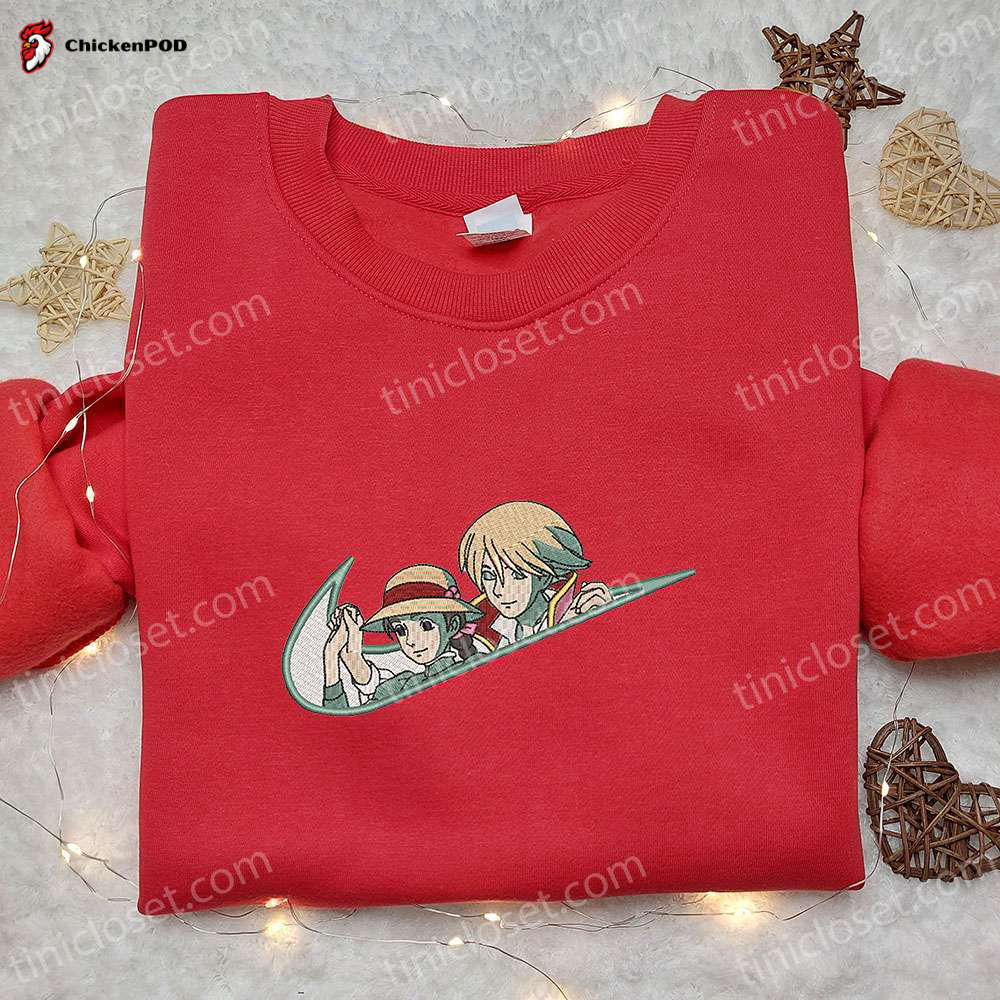 Wizard Howl & Sophie Hatter x Nike Anime Shirt Nike Inspired Embroidery – Perfect Family Gift