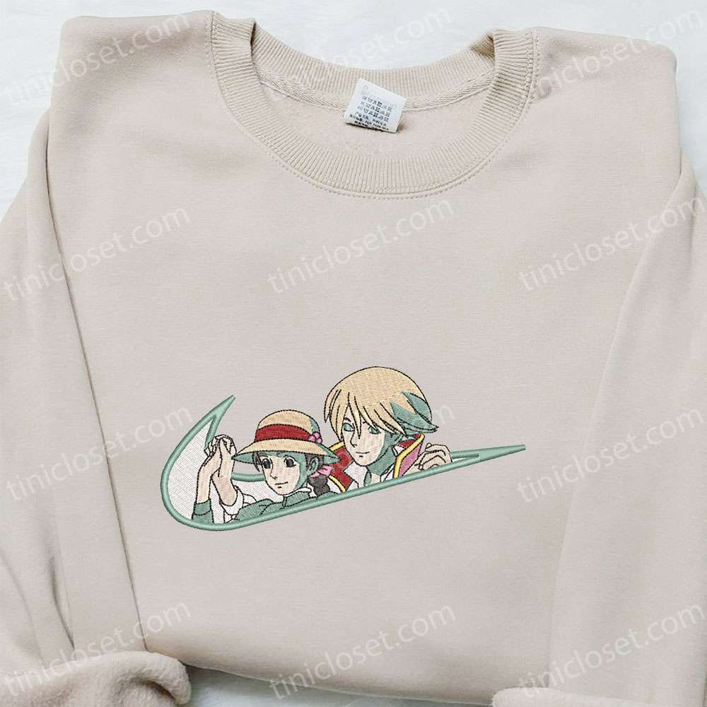 Wizard Howl & Sophie Hatter x Nike Anime Shirt Nike Inspired Embroidery – Perfect Family Gift