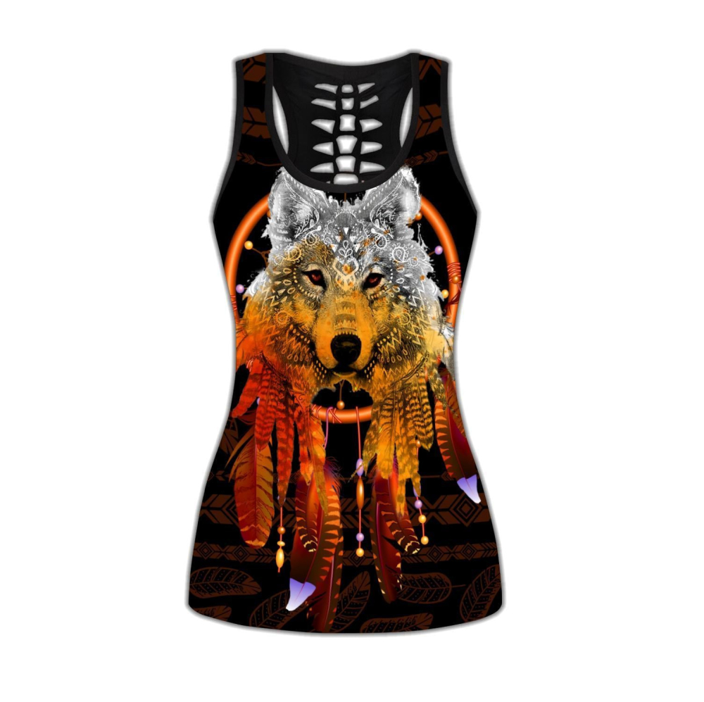 Wolf Native 3D Over Printed Legging & Tank top-ML