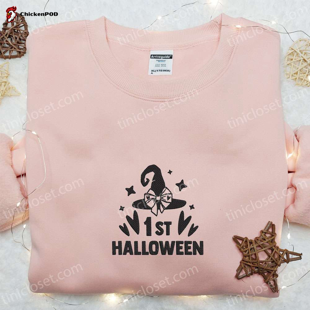 Spooktacular 1st Halloween Embroidered Sweatshirt & Hoodie – Perfect Family Gifts