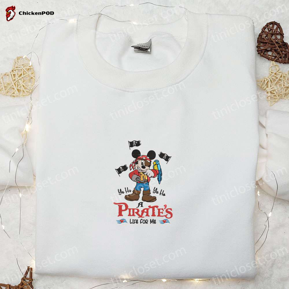 Pirate s Life Mickey Embroidered Shirt: Disney Characters Design Perfect Gift Idea